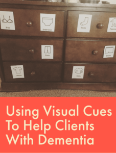 Tips for how to use visual cues for our clients that have dementia in occupational therapy | OTFlourish.com 