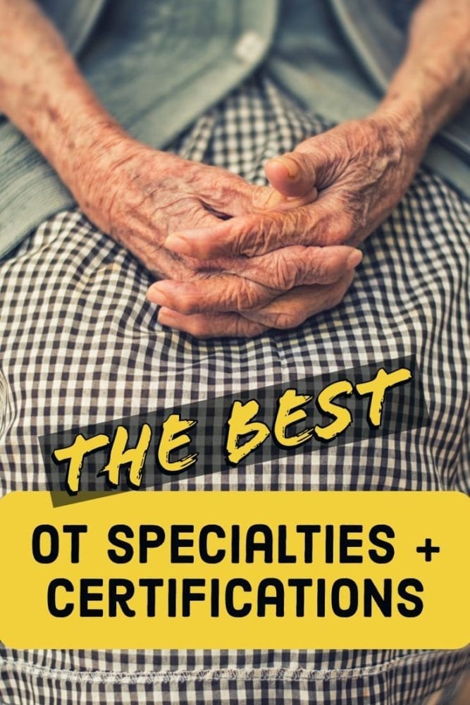 #occupationaltherapy specialties & certifications to advance your career - Both for #OTR & #COTA. I LOVE having my PAMS certification! | SeniorsFlourish.com #OT #SNFOT #OTtreatmentideas #homehealthOT #acutecareOT