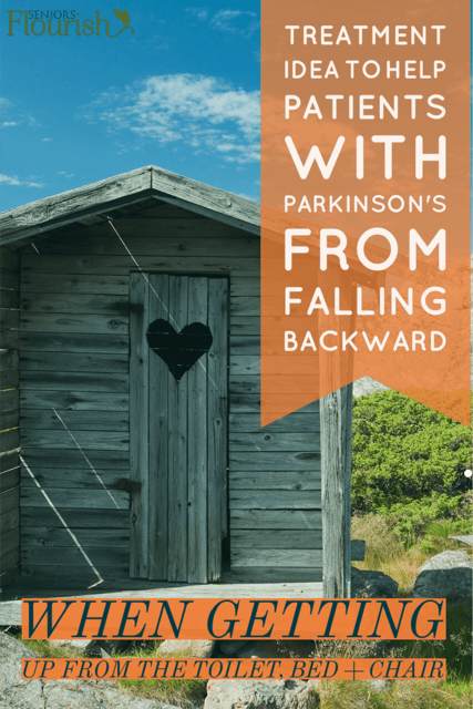 Retropulsion treatment idea using 3 items you already have in your rehab gym. Let's help our patients with Parkinson's work on being able to transfer better and not fall backward | SeniorsFlourish.com #geriatricOT #OT