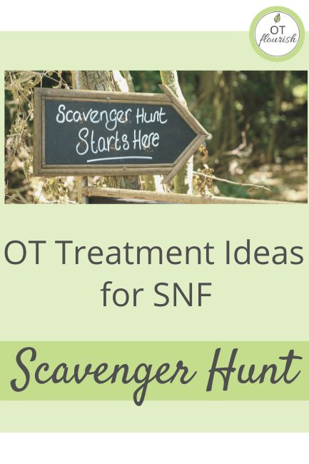 Learn how to use a scavenger hunt in your occupational therapy activities to address patient goals. Perfect OT treatment ideas for SNF! | OTflourish.com