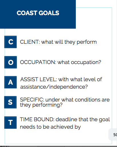 Learn easy occupational therapy goals, writing, outcome measures and OT goal bank of examples!