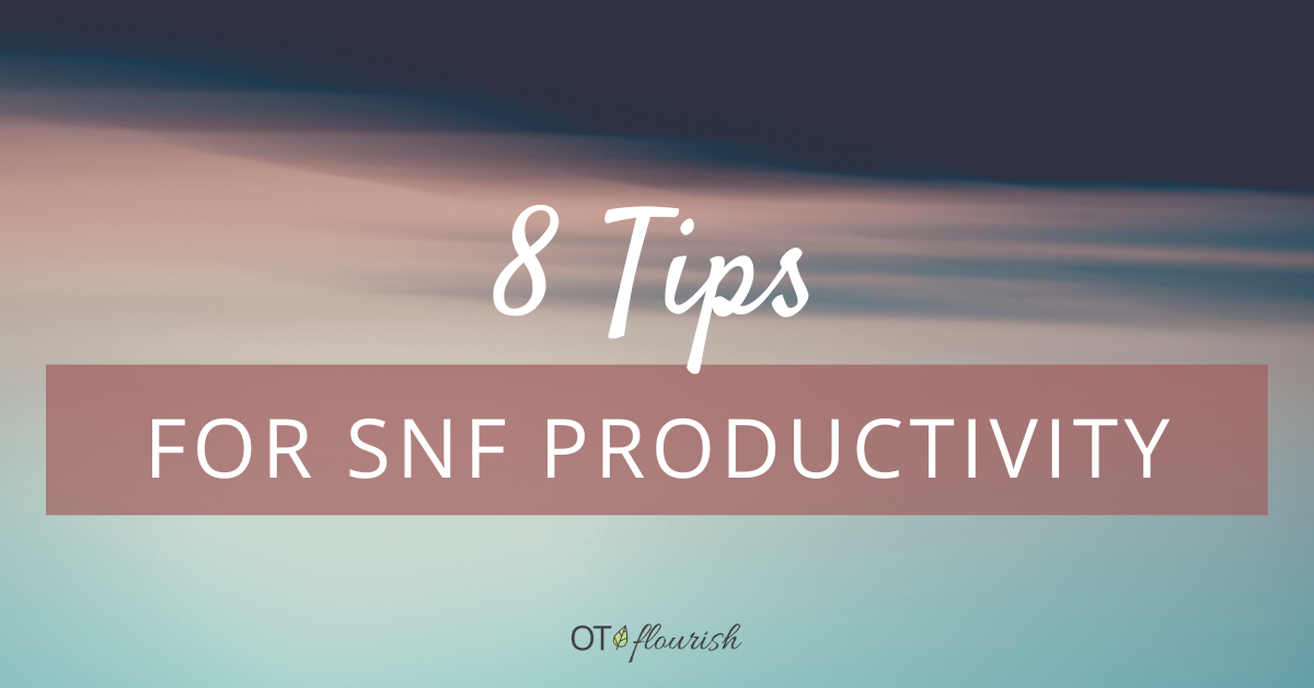8 Tips for Productivity when working in a SNF as an OT